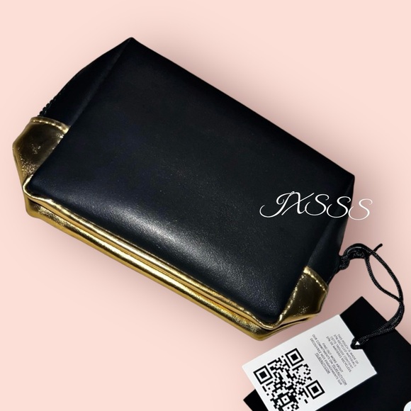 Black & Gold YSL (Yves Saint Laurent) Beauty Mini Cosmetic-Makeup Bag - Picture 11 of 16